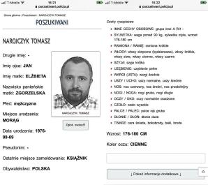 Biuro RUTKOWSKI oraz Komenda Wojewódzka Policji w Olsztynie poszukują 45-letniego Tomasza NAROJCZYKA