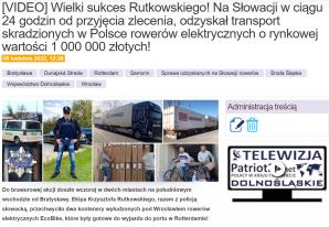 [VIDEO] Odzyskano Rowery Elektryczne Ecobike o wartości rynkowej prawie miliona złotych - briefing prasowy 13 kwietnia 2022