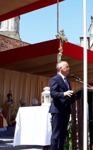 Wizyta wiceministra Jarosława Sellina w Berdyczowie na Ukrainie